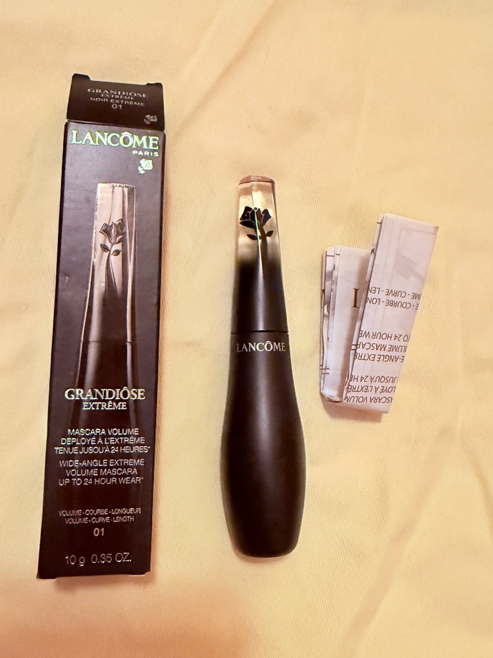 Lancôme Grandiose Noir Extreme Mascara 01 with Rose Accent - NWT